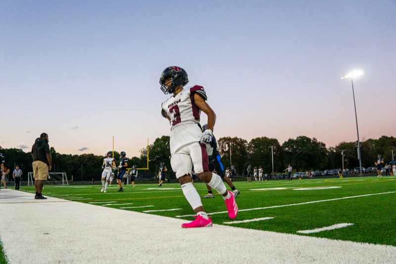 Football player at golden hour