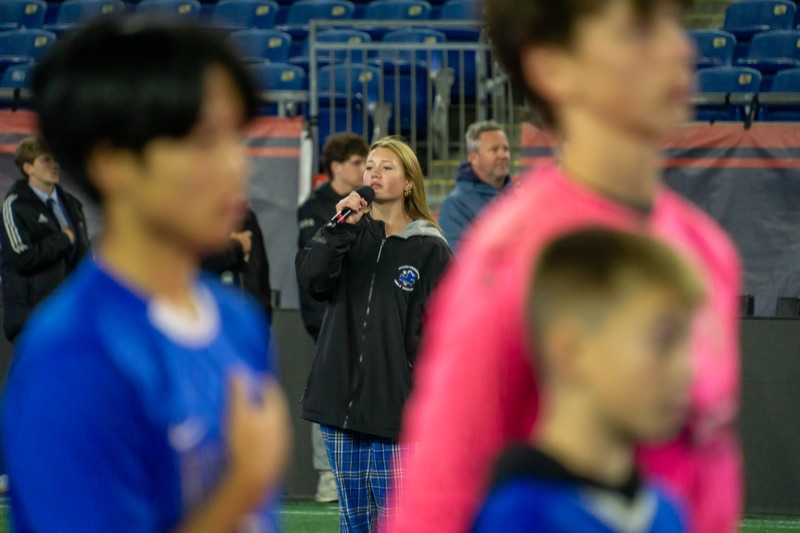 Soccer national anthem at Gillette Stadium