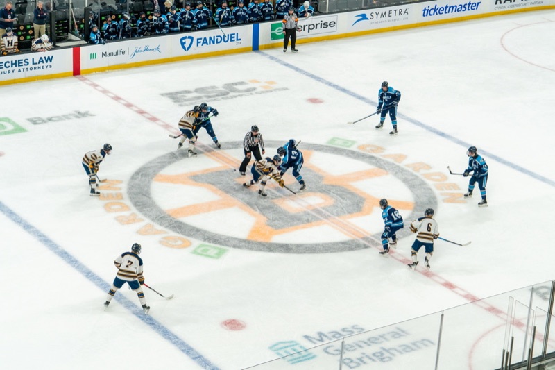 Hockey faceoff at TD Garden